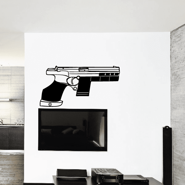 Image of Futuristic Semi-Automatic Pistol Wall Decal