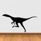 Black Gallimimus dinosaur silhouette wall decal