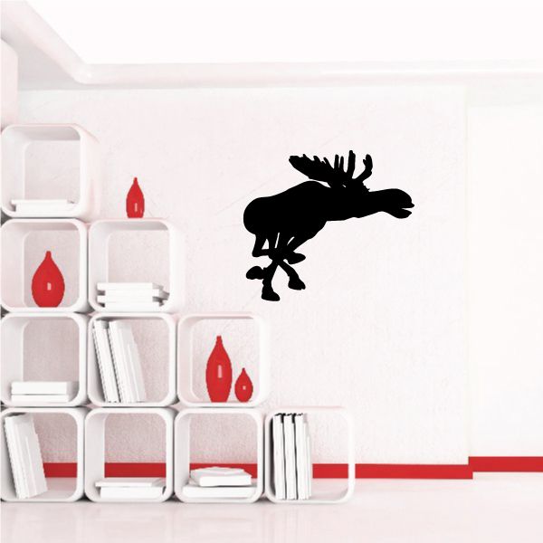 Image of Galloping Moose Silhouette Decal