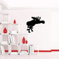 Galloping moose silhouette decal, black animal outline