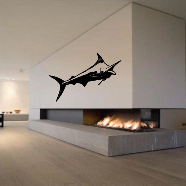 Image of Gaping Mouth Marlin Decal