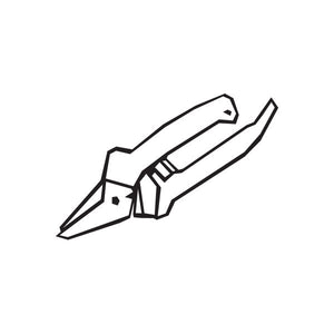 Gardening shears decal, black outline graphic of pruning shears