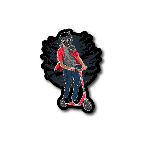 Image of Gas Mask Scooter Sticker