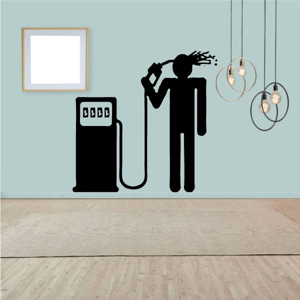 Black gas pump decal with nozzle silhouette