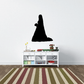 Gazing bride silhouette decal, black dress figure with profile pose