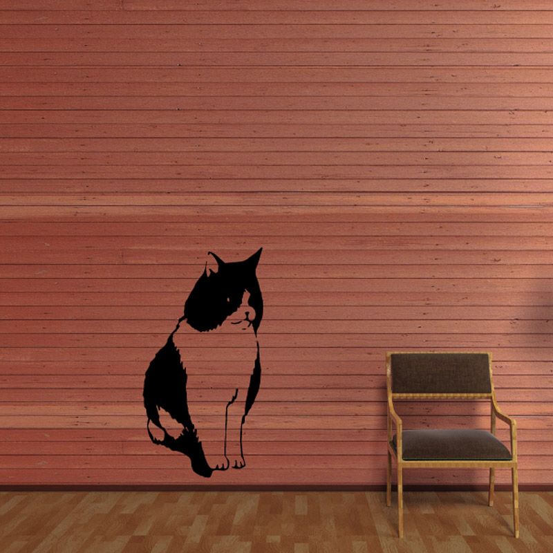 Image of Gazing Tuxedo Cat Decal