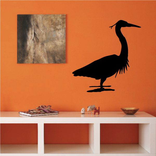 Image of Gazing Whooping Crane Silhouette Decal