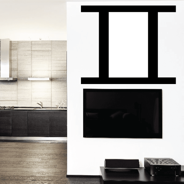 Gemini symbol wall decal with bold black outline
