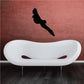 Flying dove wall decal, black silhouette in mid-flight