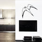 Flying swallow wall decal with bold black outline