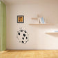 Ladybug line-art wall decal with black spots and antennae