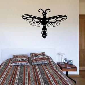 Long-bodied butterfly wall decal with delicate wings, black design