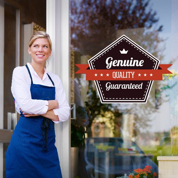Image of Genuine Quality Guaranteed Discount Sign Wall Decal - Vinyl Decal - Car Decal - Idcolor057