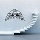 Geometric eagle wall decal with black outline geometric wings