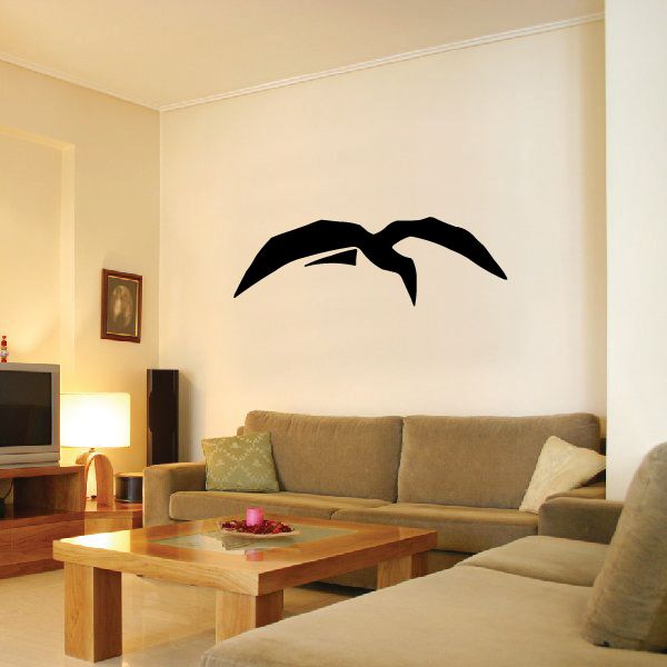 Image of Geometric Flying Shore Bird Looking Decal