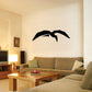 Geometric shore bird wall decal, black flying bird silhouette