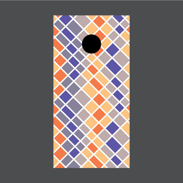 Image of Geometric Pattern Cornhole Board Wraps