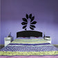 Geometric peacock wall decal, black and white stylized feather fan