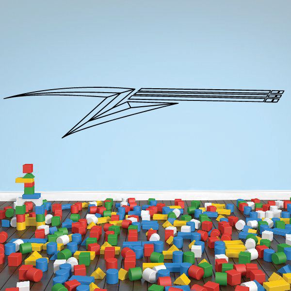 3D pinstripe vinyl decal with striped arrow-like racing lines design