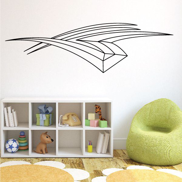 Geo pinstripe vinyl wall decal, black angular line art