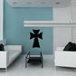 Georgian cross decal, black star-shaped cross wall sticker