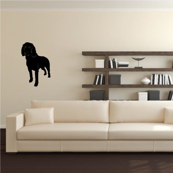 German long haired pointer wall decal, black dog silhouette