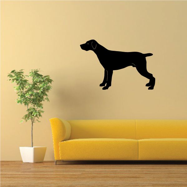 German Short Haired Pointer decal: black dog silhouette on wall