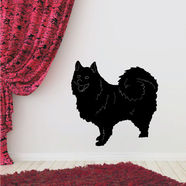 German Spitz dog silhouette decal, black