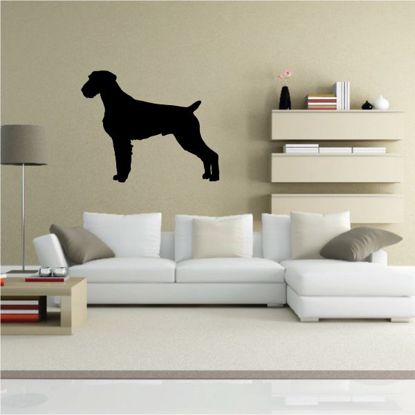 Wirehaired pointer dog silhouette wall decal, black