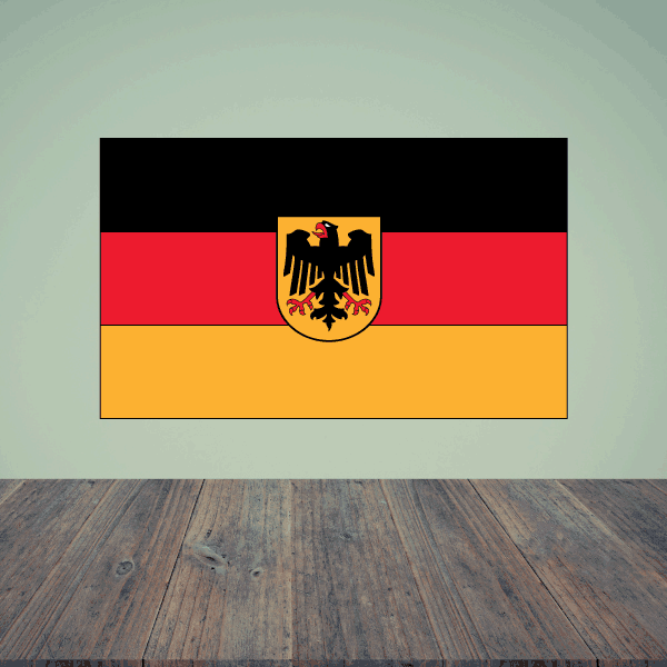 Germany flag sticker with black, red, and gold stripes and centered eagle crest