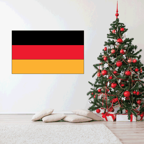 Germany flag sticker, rectangular red black gold bands