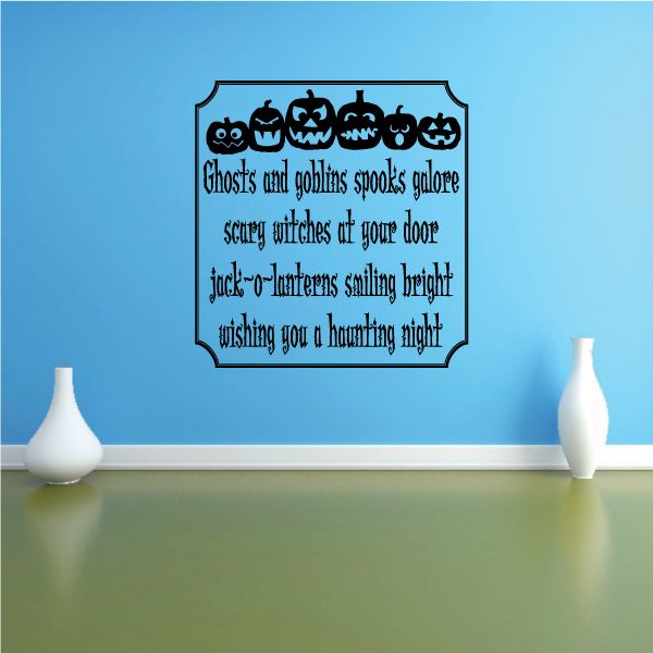 Image of Ghost and Goblins Pumpkin Style Quote Decal