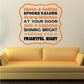 Halloween wall decal with spooky text: Ghosts & Goblins, Jack-o-Lanterns, frightful night.