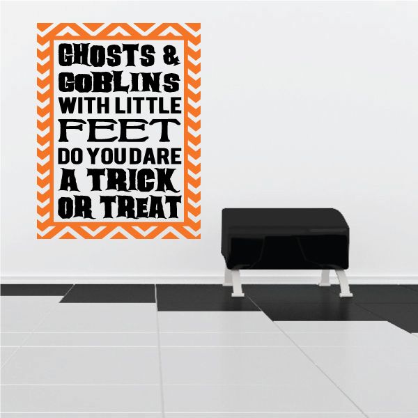 Image of Ghosts & Goblins with Little Feet Do you dare a trick or treat Halloween Decal