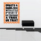 Halloween wall decal: Ghosts & Goblins with Little Feet, trick or treat text