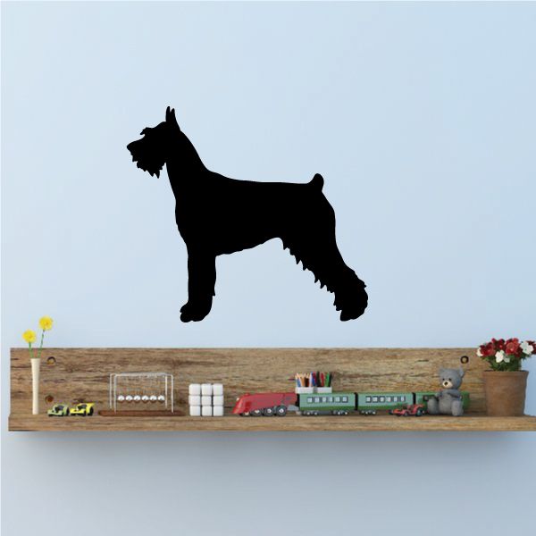 Giant Schnauzer dog decal, black silhouette side view