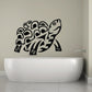 Giant tortoise wall decal, ornate black design for flat surfaces