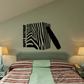 Zebra print Happy Birthday wall decal with vertical lettering