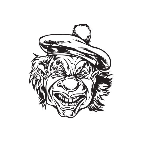 Image of Giggling Golf Hat Clown Head Decal