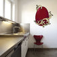 Easter egg printed die-cut decal with red shell and gold floral scroll border