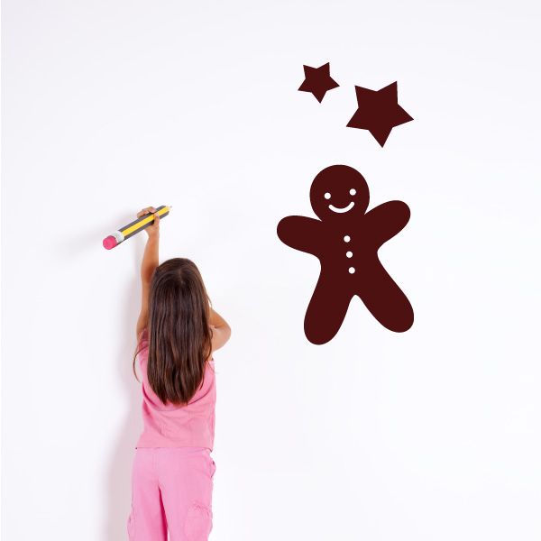 Image of Ginger Bread Man Christmas Wall Decal - Vinyl Decal - Car Decal - Id008