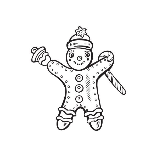 Image of Gingerbread Man with Candy Cane Decal