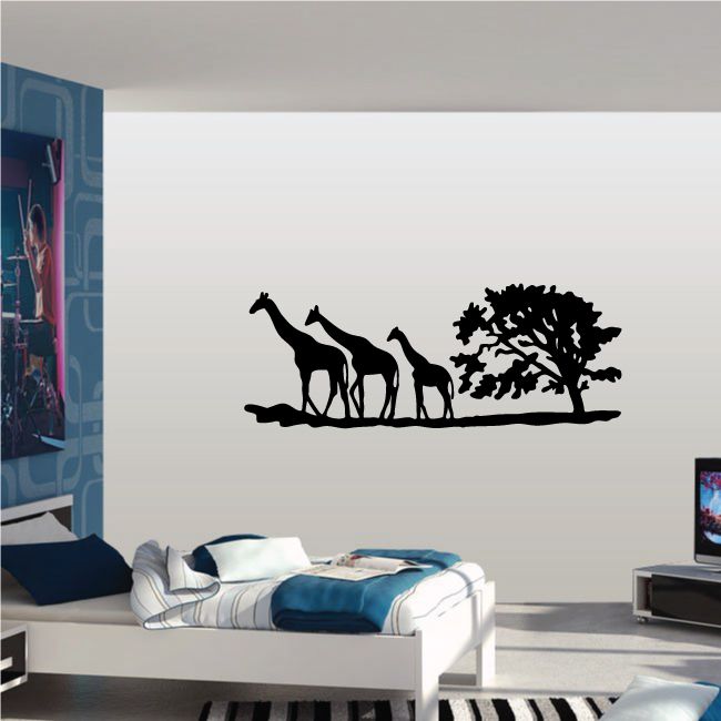 Image of Giraffe Family in Safari Decal