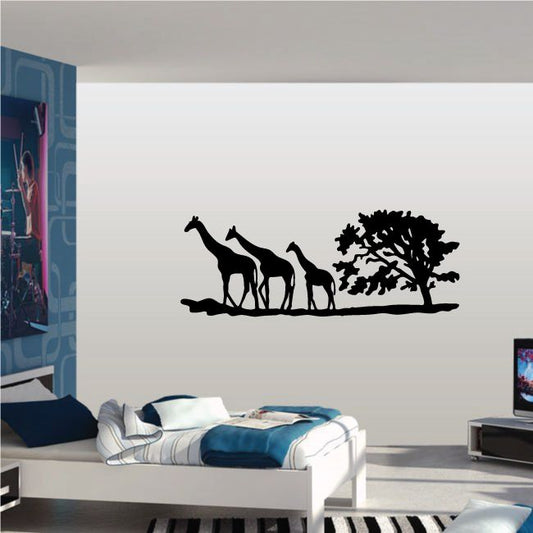 Image of Giraffe Family in Safari Decal