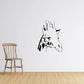 Giraffe head wall decal with black graphic outline