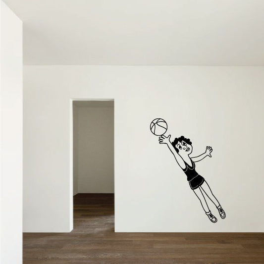 Image of Girl Basketball Player Wall Decal - Vinyl Decal - Car Decal - MC002