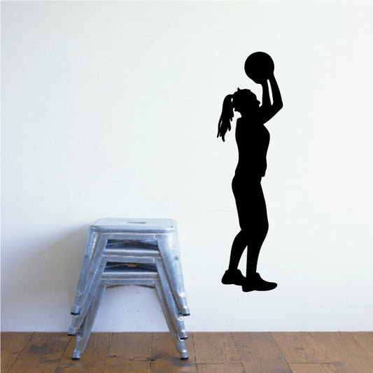 Image of Girl Basketball Wall Decal - Vinyl Decal - Car Decal - 019