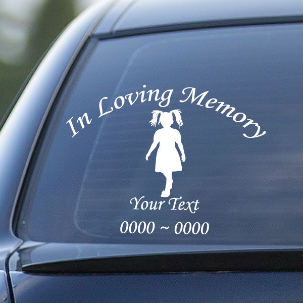 Image of Girl Custom In Loving Memory Decal