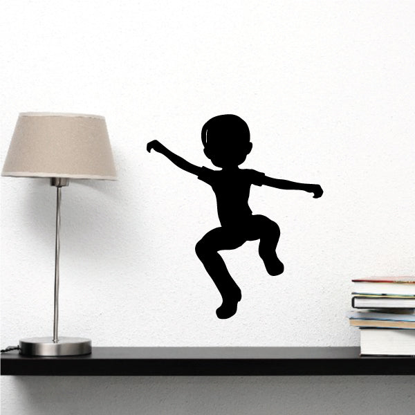 Girl dancer silhouette wall decal, black
