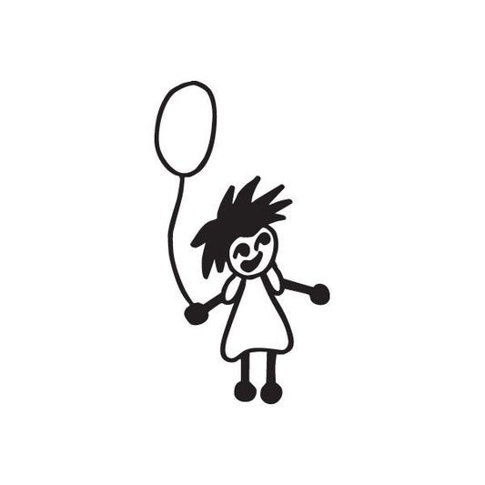 Image of Girl holding Balloon Decal